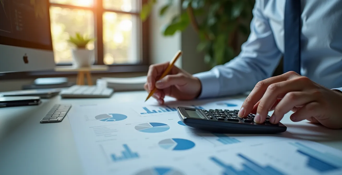 Expert financier analysant le retour sur investissement d'une machine laser