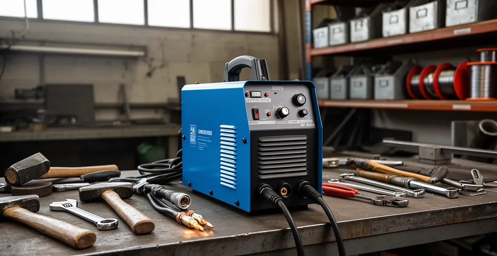 Poste à souder hors service sur établi d'atelier professionnel